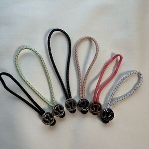 Set of 6 - Lululemon Replacement Zipper Pulls Hair Ties Define Scuba (E)